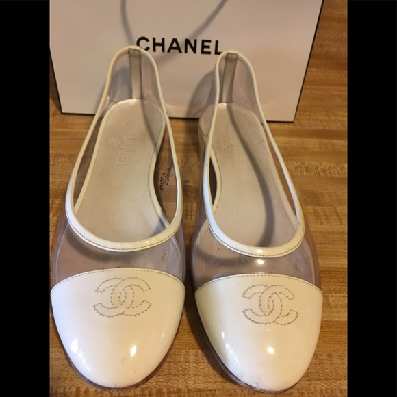 CHANEL Shoes - Last price!! CHANEL see thru flats size 39.5/8.5
